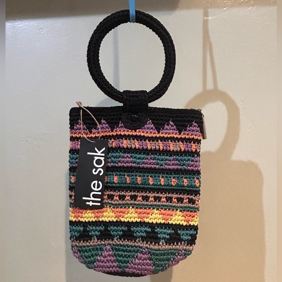 THE SAK Ayla Hand Crocheted Rio Striped Pouch With Top Carry Ring - Picture 6 of 10